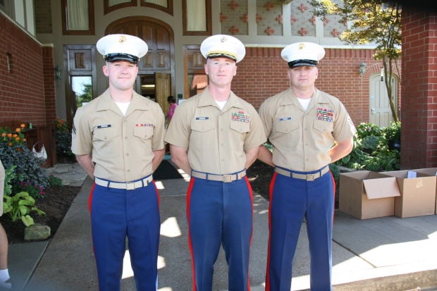Cpl. Brooks, M.Sgt. Gordon, Sgt.Maj. Combs